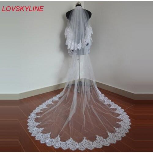 Total length 3 Meter Cathedral Wedding Veils Long TWO-Layer Bridal Veil with Comb Wedding Accessories Bride Wedding Veil