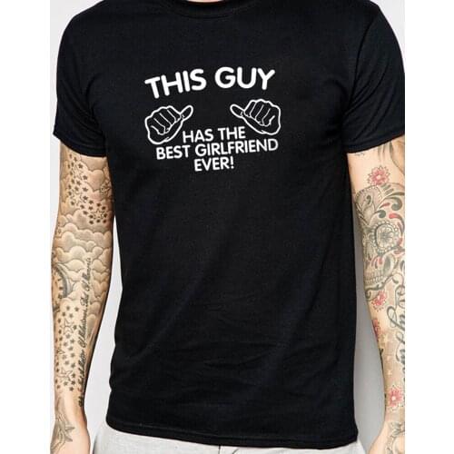 Funny THIS GUY HAS THE BEST GIRLFRIENDS EVER Letter Printing cotton T Shirt For men boy friend Top Tee Graphic Grunge Tumblr