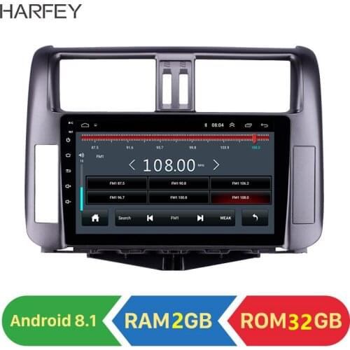 Harfey 9" Android 8.1 2GB RAM 32GB ROM 2din car Radio GPS Car Multimedia player For Toyota Prado 150 2010 2011 2012 2013 Stereo