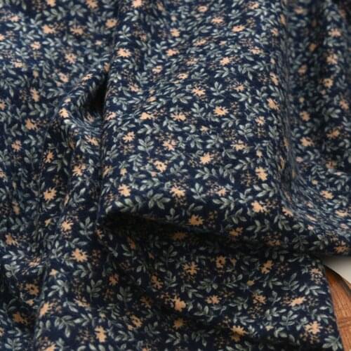 High quality cotton fabric Mori Blue Floral Print sewing Dress shirt clothing tablecloth hand decoration material