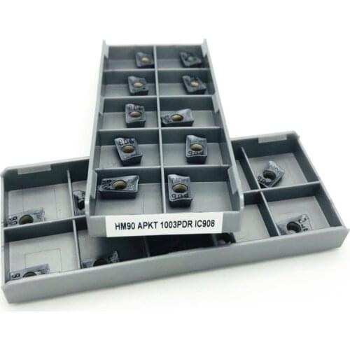 100PCS HM90 APKT1003 PDR IC908 Internal Metal Turning Tool CNC Lathe Tool End Milling Tool Cutting Turning Tool Cutting Insert