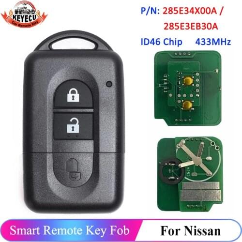 KEYECU ID46 285E34X00A / 285E3EB30A 4D60 285E3AX605 / 285E3BC00A for Nissan Juke Navara Micra Xtrail Qashqai Duke Remote Key Fob