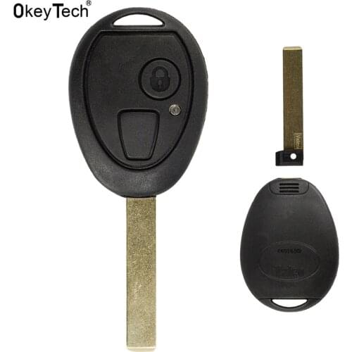 OkeyTech 2 Buttons Remote Car Key Shell for MG BMW Mini Cooper R53 R50 S for Land Rover 75 Z3 Z4 X3 X5 e46 e39 e36 e34 Blank Key