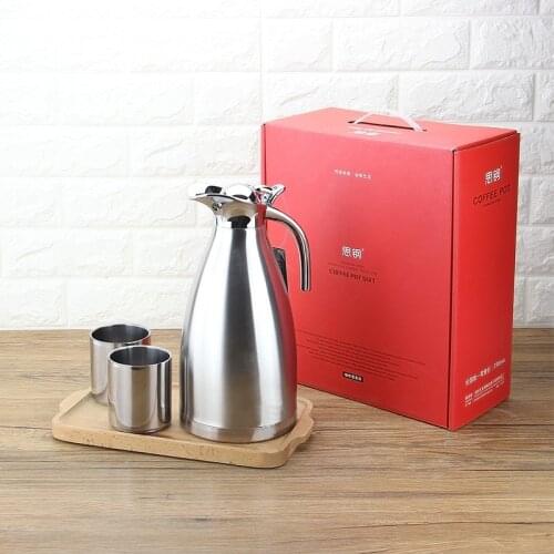 304 Stainless Steel Vacuum Insulated Coffee Pot Cup Three Piece Set Hot Water Bottle Warm And Cold Keeping Open Water Bottle