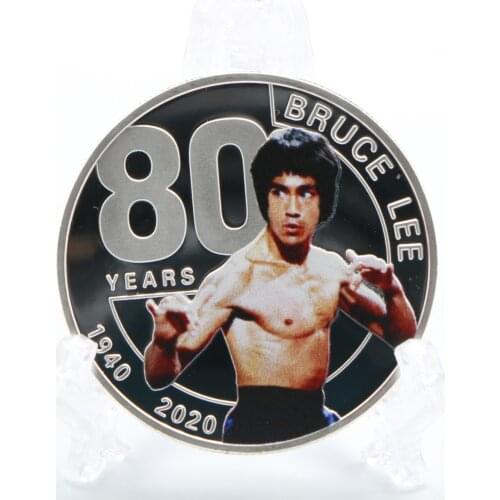 Bruce Lee the 80th Anniversary 999 silver Coin Collection Chinese Dragon Metal Challenge Coins Drop Shipping