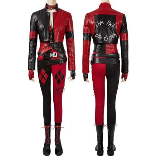 Suicide 2 Cosplay Quinzel Costume Joker Girl Role-playing Outfit Fancy Halloween Party Cool Clothing Full Props With Boots