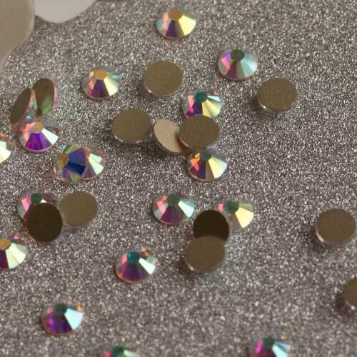 Beauty Glass NoHF SS4 1440Pcs Crystal AB Non Hotfix Nails Art Tips Glass Rhinestone Flatback DIY Nail Decoration Beads Wedding