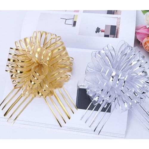 5pcs Large Pull Bow Ribbons DIY Wedding Car Decoration Birthday Gift Packing Wrap Bowknot Halloween Christmas Party Supplies