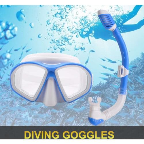 Diving Mask Snorkel Set Full Dry Snorkel Snorkeling Suit Anti-Fog HD Tempered Glass Diving Supplies