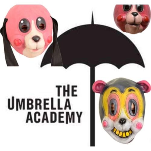 The Umbrella Academy Cosplay Mask Hazel Cha Cha Emulsion Head Masks Latex Headwear Halloween Carnival Party Costumes Props