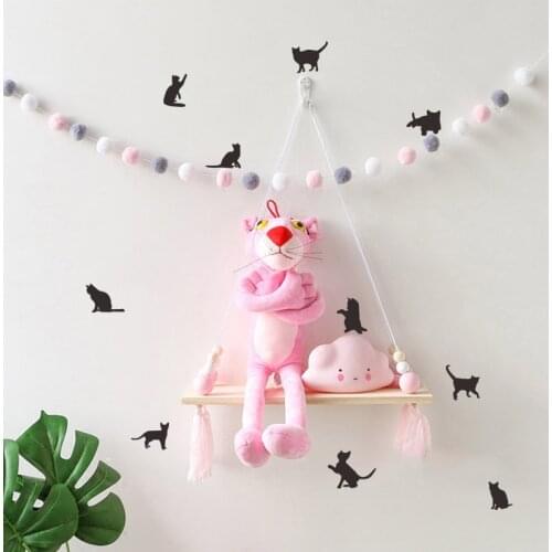 Many pet black cats playing Wall Sticker for children rooms background home decoration Mural Art Decals Combination stickers