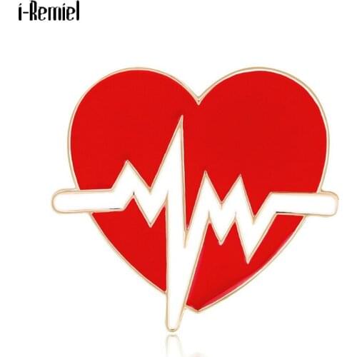 Fashion Red Heart Medical Brooches Doctor Nurse Badge Enamel Pin Metal Alloy Men Women Unisex Accessories Pins for Backpacks