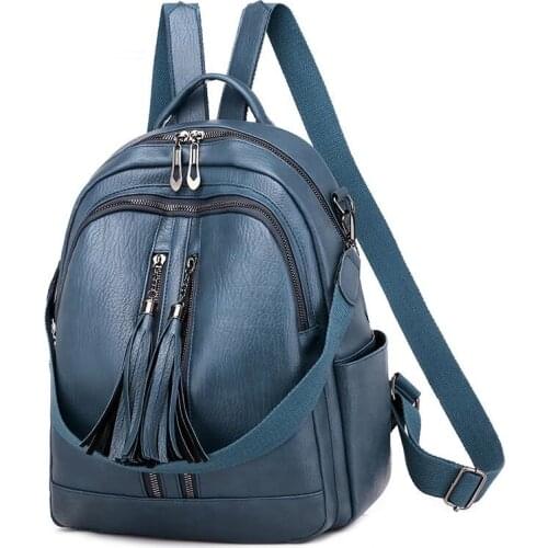 Fashion Tassel Women Backpack High Quality Youth Leather Backpack for Teenage Girls Female School Shoulder Bag Bagpack mochila