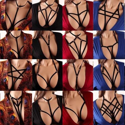 Underwear Sexy Outfit Woman Erotic Hot Stocking On The Body Sexy Harness Bra Chest Bondage Lingerie Cage Bra Gothic Garter Belt