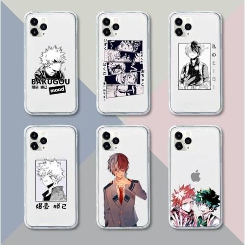 My Hero Academia Phone Case Transparent For iPhone 12 11 pro mini XS XR X max 5 6 s 7 8 plus Soft TPU Clear Mobile bags