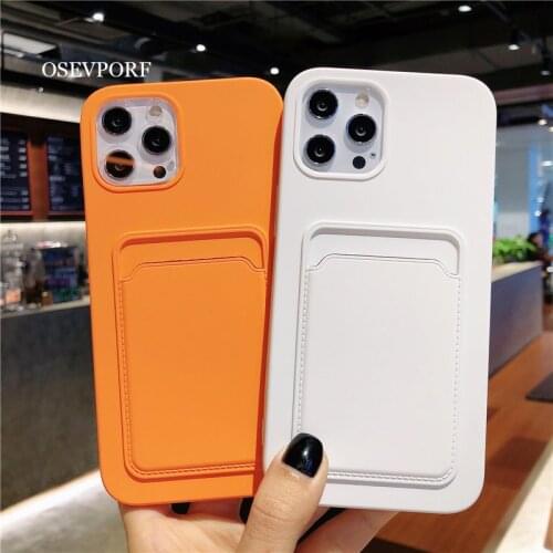Silicone Card Holder Case for iPhone 12 11 Pro Max X XR XS Max 6 6S 7 8 Plus ID Credit Card Slot Soft Back Cover Fundas Capinhas