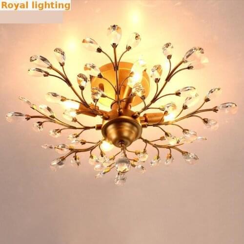 Salon studio led crystal tree lamp hanging ceiling lights for Dining Room bedroom Bar kitchen Ceiling Lamp led Lamparas De Techo