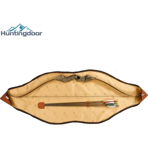 150cm Traditional Bow Bag 59inch Leather Archery Quiver Arrows Holder High Capacity Recurve Bow Bags Take-down Bows Pocket
