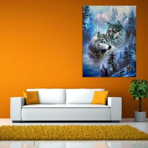 Wolf 5D DIY Diamond Painting Kits for Adults Full Drill Crystal Rhinestone Embro U2JC