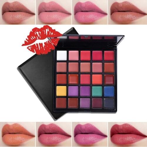 High Quality 25 Color Eyeshadow Palette Lipstick Makeup Palette Waterproof Non-Stick Cup Long-Lasting Colorfast Lipstick