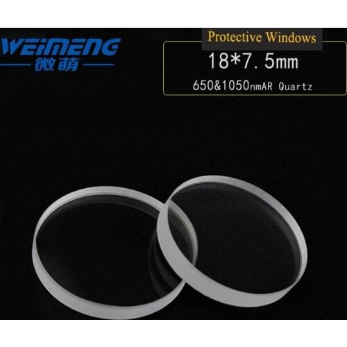 Weimeng Laser protective lens 18*7.5mm 650&1050nm AR circular quartz optical glasss for laser cutting welding engraving machine
