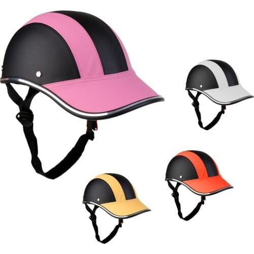 PU Street Bike Motorcycle Safety Helmet Motocross Cycling Riding Half Helmet Baseball Cap Foam Padded Hat