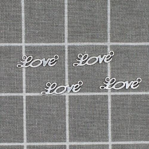 10pcs/lot 10*34mm Vintage Metal Zinc Alloy Small Letters love Charms Connection Fit Jewelry Animal Pendant Charms Makings X1849