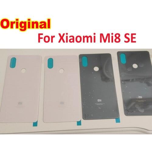 100% Best Original Xiaomi Mi8 SE Mi8SE M8SE Battery Cover Rear Door Back Housing Case Glass Panel Chassis with Adhesive Tape
