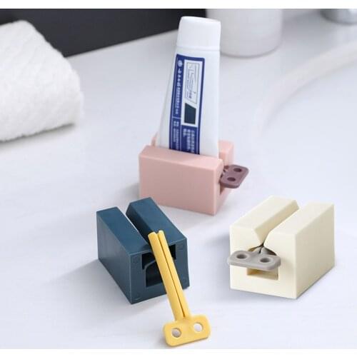 2 Pieces Multifunctional Manual Toothpaste Squeezer Bathroom Presser with Silicone Bottom PP Tube Squeezer