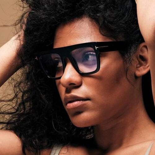 2021 Trendy Office Anti Blue Light Glasses Oversized Retro Square Computer Eyewear Women Flat Top Glasses Frame Flat Mirror