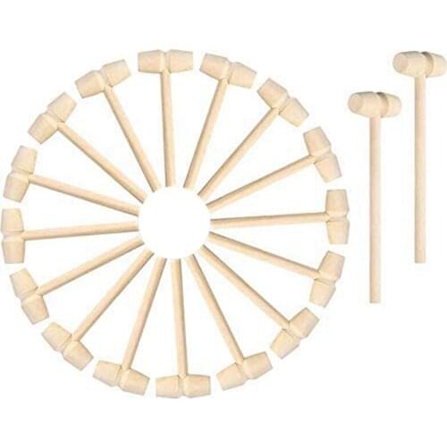 22 Pieces Mini Wooden Hammers Mallet Pounding Toy Educational Toy for Boys Girls, Breakable Chocolate Heart Tool