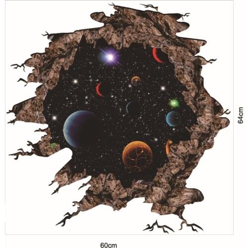 3D Three-dimensional Starry Sky Blue Moon Ground Decoration Stickers Moon Light Wall Stickers Starry Sky Wall Stickers