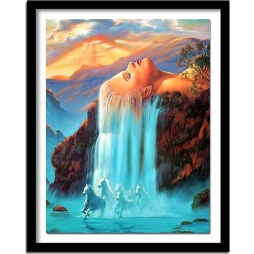 5D Diamond diamond embroidery beauty women Hair and Horse embroidered Cross Stitch Home decoration Gift