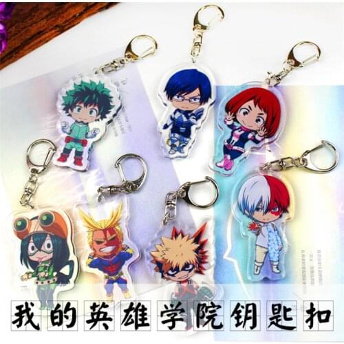 Anime My Hero Academia Keychain Todoroki Shouto cartoon kawaii key chain Pendant Cartoon men women badge gift
