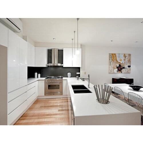Australia Modern High Gloss Lacquer Kitchen Cabinets Furniture With Free Handle Design