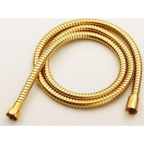 Free shipping 1.5M Gold Luxury Ti-PVD Solid Brass Hand Shower / Handheld Soft Hose Bathroom / Faucet Accessories / Bath Product