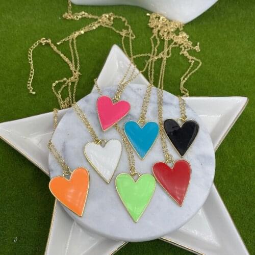 10pcs/Lot High Brass 18inches Heart Pendant Necklace Fashion Jewelry