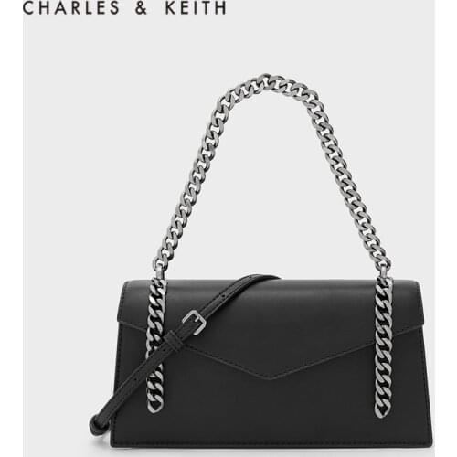 CHARLES＆KEITH New Arrival for Autumn 2021 CK2-50270742-1 Ladies Chain Handheld Single-shoulder Envelope Bag