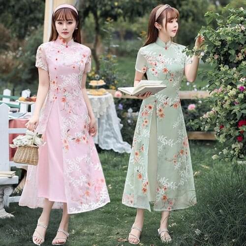 Cheongsam New Young Girls Casual Fashionable Elegant and Ethnic Style Improved Dress chinese fashion dresses