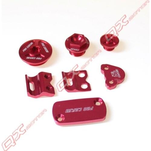 CRF250R 250X 450R 450X Dirt Bike Motocross Enduro Modify CNC Billet Part Brake Reservoir Cover Brake Hose Clamp Engine Plugs Kit