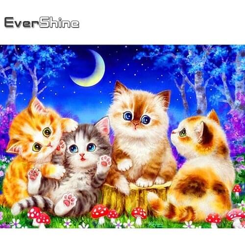 Evershine 5D DIY Diamond Embroidery Sale Cat Diamond Painting Full Square Animals Rhinestones Pictures Diamond Art Home Decor