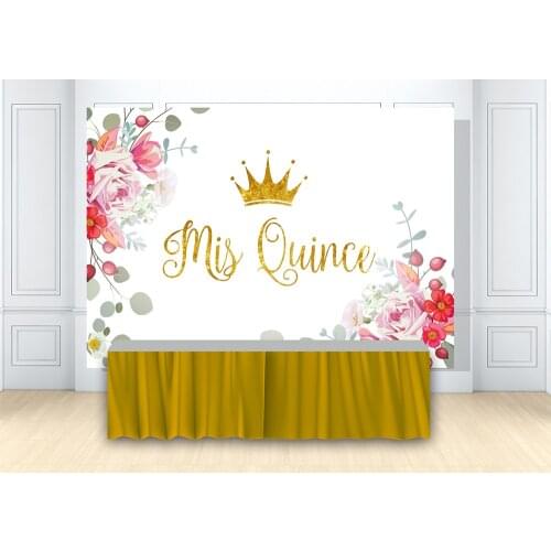 Girl Happy Birthday Party Backdrop Mis Quince Background Sweet 15 Maiden Teens Birthday Backdrop Cake Dessert Table Banner Decor