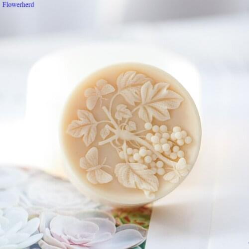 Grape Flower Vine Handmade Soap Silicone Mold DIY Soap Molds for Soap Making Cake Decorating Tools Bathroom Supplies