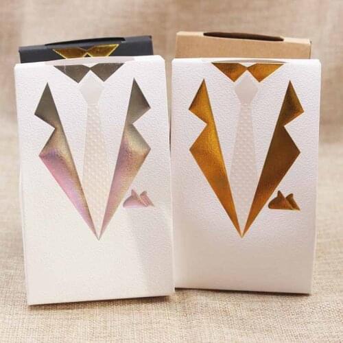 50 pcs 2018 hot sale new Handsome new three -color bow tie gift box kraft box gift box