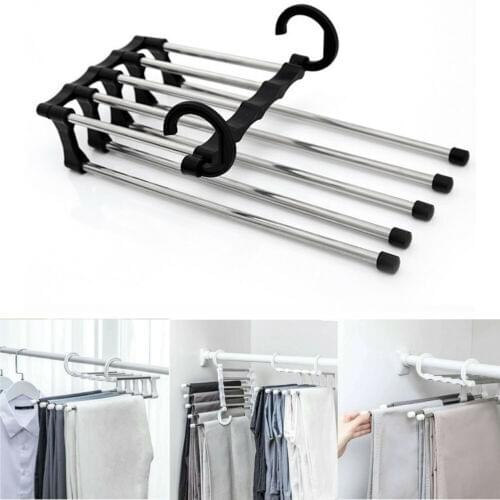 Hosenregal Regale 5in1 Edelstahl Multifunktionsgarderobe Magic Hanger