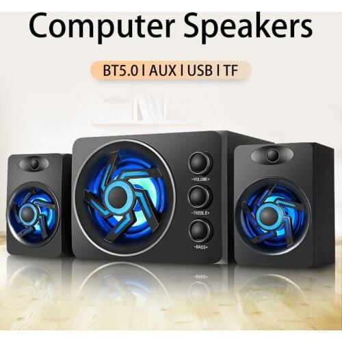 LED Computer Speaker 4D Surround Sound Mini Subwoofer Music Speaker for Laptop Notebook PC Phone Stereo Bluetooth Loudspeaker