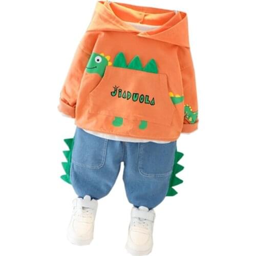 Fashion Children Cartoon Clothing Sets Spring Autumn Baby Boys Girls Cotton Hoodies Pants 2Pcs/Sets New Infant Hooded Tracksuit