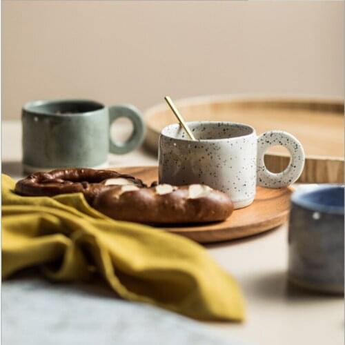 Mug creative retro coffee cup handle cup breakfast cup high value water cup ceramic cup