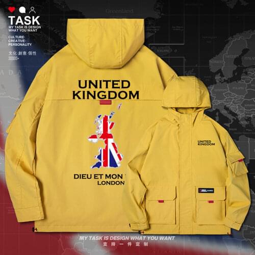 UK United Kingdom of Great Britain UK men jacket hooded map nation flag mens fashion streetwear new printed top autumn clothes
