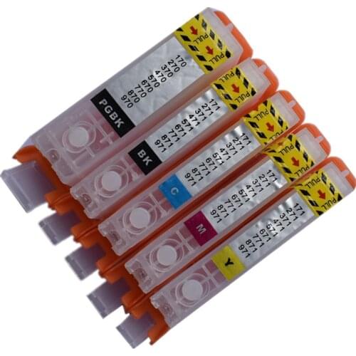 PGI-470 PGBK 470 471 CLI-471 refillable ink cartridge refill permanent chip For canon PIXMA MG6840 MG5740 TS5040 TS6040 printer